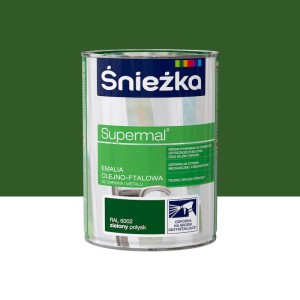 ŚNIEŻKA SUPERMAL Emalia olejno-ftalowa zielony połysk RAL6002 0,8L