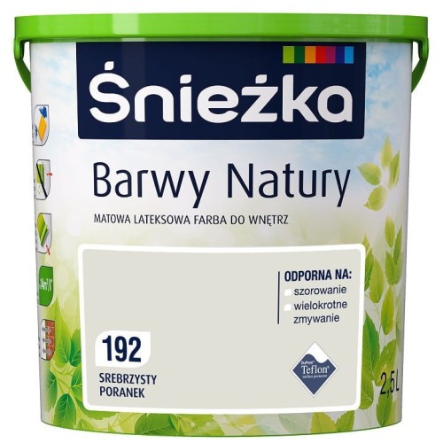 FARBA ŚNIEŻKA LATEKSOWA BARWY NATURY SREBRZYSTY PORANEK 5L