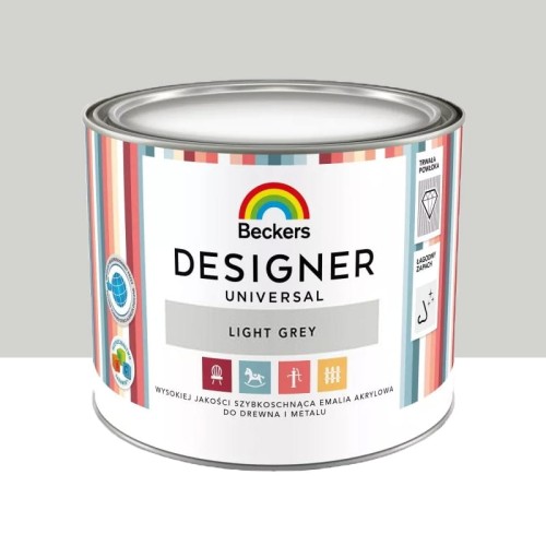 Beckers Designer Universal Emalia do Drewna i Metalu Light Grey 0,5L
