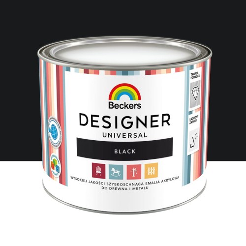 Beckers Designer Universal Emalia do Drewna i Metalu Black 0,5L