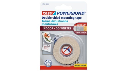 TESA Taśma dwustronna montażowa do wnętrz Powerbond 1,5mx19mm