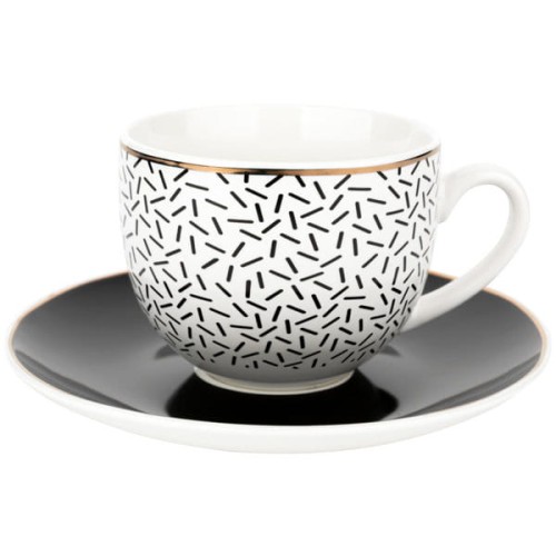 FLORINA Filiżanka porcelanowa Black Avenue Astoria 240ml czarno-biała