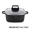 FLORINA Garnek aluminiowy Chef kwadratowy 28 x 28 x 10,7 cm 5,8 l