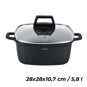FLORINA Garnek aluminiowy Chef kwadratowy 28 x 28 x 10,7 cm 5,8 l