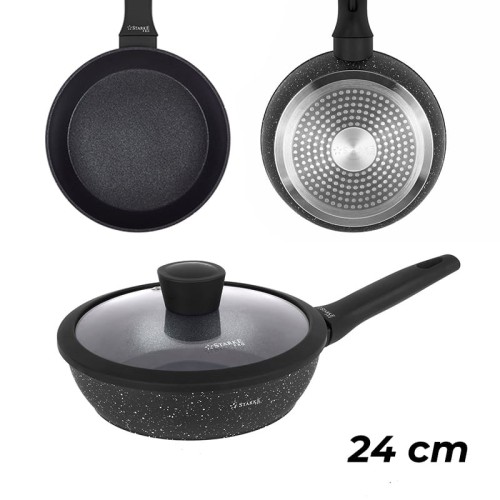 STARKE PRO Patelnia non-stick z pokrywką Sirius 24 cm