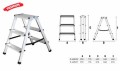 STALCO Drabina aluminiowa domowa dwustronna 150kg 2x3 stopnie