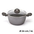 FLORINA Garnek aluminiowy Lava Stone 24 cm / 4L szary