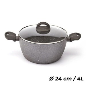 FLORINA Garnek aluminiowy Lava Stone 24 cm /  4L szary