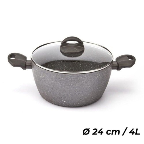 FLORINA Garnek aluminiowy Lava Stone 24 cm / 4L szary