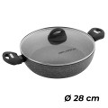 FLORINA Garnek aluminiowy z pokrywą Lava Stone 28 cm