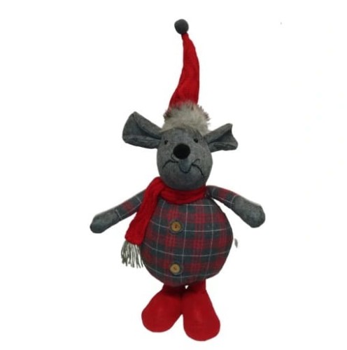 FLORINA Ozdoba dekoracja świąteczna Winter Home Mysz w sweterku 36 cm
