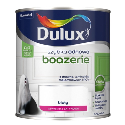 Farba DULUX szybka odnowa Boazerie Biały/Biała 0,75l