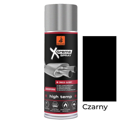 DRAGON Emalia żaroodporna - SUPER SPRAY 400ml CZARNY