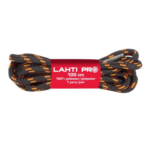 LAHTI PRO Sznurowadła okrągłe 100 cm czarno-pomarańczowe
