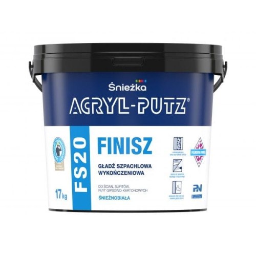 ŚNIEŻKA ACRYL PUTZ FS20 FINISZ GŁADŹ SZPACHLOWA 17KG