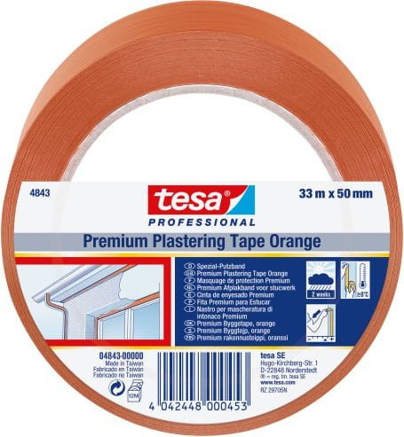 TESA TAŚMA TYNKARSKA PVC PROFESJONALNA 33M X 50MM POMARAŃCZOWA