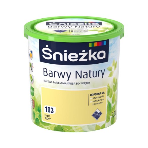 FARBA ŚNIEŻKA LATEKSOWA BARWY NATURY ZŁOTE KŁOSY 5L