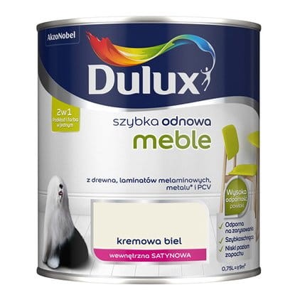 Farba Dulux Szybka Odnowa Meble 0,75l Kremowa Biel