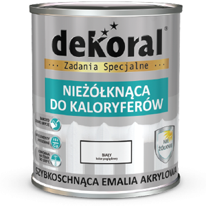 DEKORAL EMALIA GRZEJNIKOWA BIAŁA 0,75L