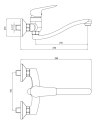 Deante Bateria Boro Chrom Zlewozmywakowa Ścienna BMO 080M