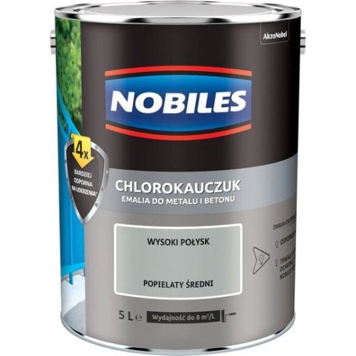 Nobiles Emalia Chlorokauczuk Popielaty 5L