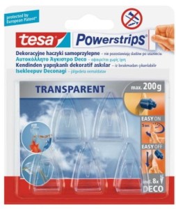 TESA Haczyki powerstrips deco przezroczyste