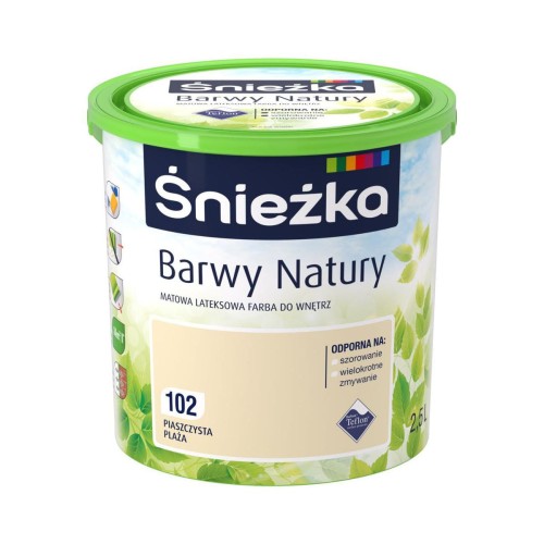 FARBA ŚNIEŻKA LATEKSOWA BARWY NATURY PIASZCZYSTA PLAŻA 5L