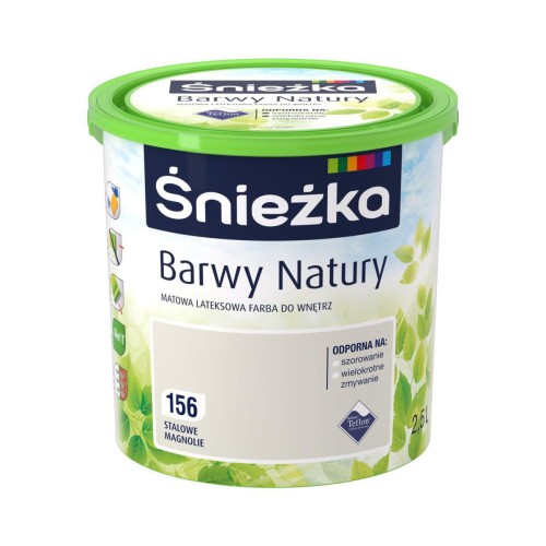 FARBA ŚNIEŻKA LATEKSOWA BARWY NATURY STALOWE MAGNOLIE 5L 