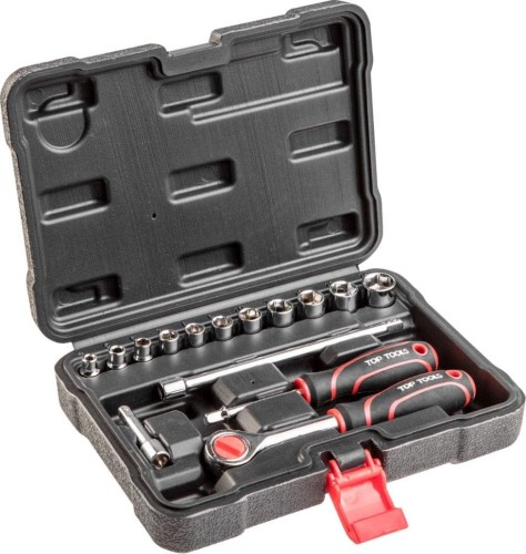 Klucze nasadowe 1/4', zestaw 15 szt. TOP TOOLS