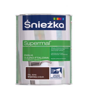 ŚNIEŻKA SUPERMAL EMALIA OLEJNO-FTALOWA BRĄZOWY POŁYSK RAL8016 0,4L
