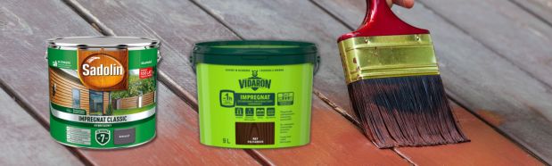 Sadolin impregnat clasic antracyt 9L, Vidaron impregnat palisander 9L