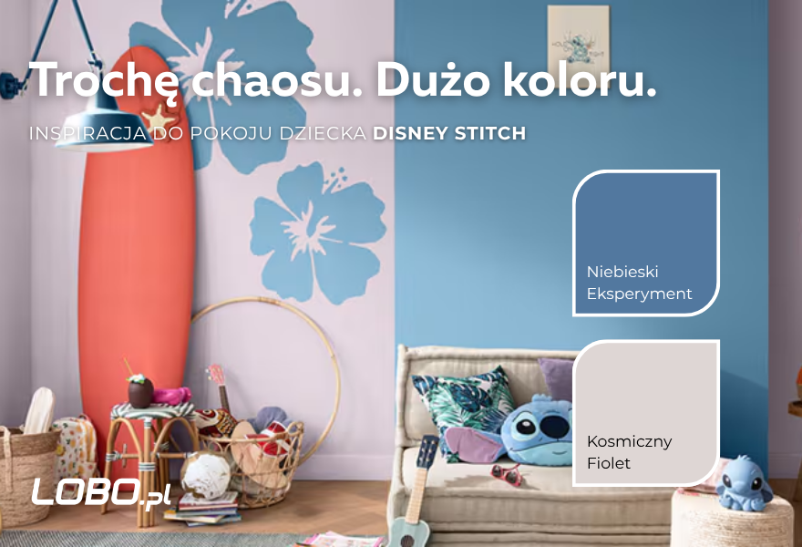 Disney Stitch pokój dziecka, pokój Stitch inspiracje, Dulux Disney Stitch, Dulux Stitch, kolory do pokoju Stitch, niebieski pokój dziecka, pastelowy pokój dziecka, pokój dziecięcy Stitch, dekoracje pokoju Stitch, inspiracje do pokoju dziecka Disney