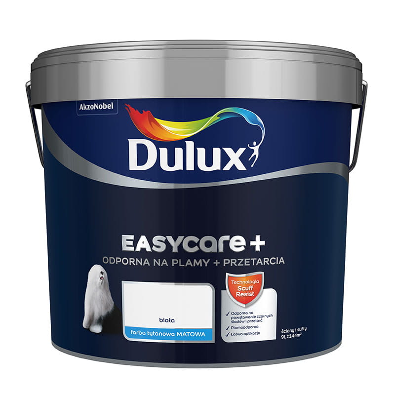 Farba Dulux EasyCare Plus Biała 9L