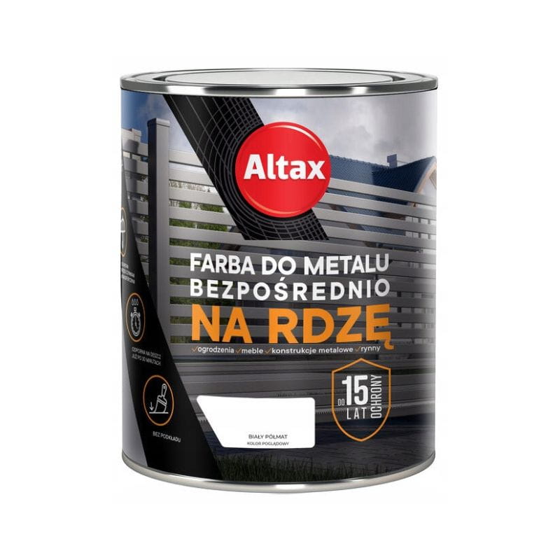 ALTAX Farba do metalu na rdzę 0,75L biały półmat