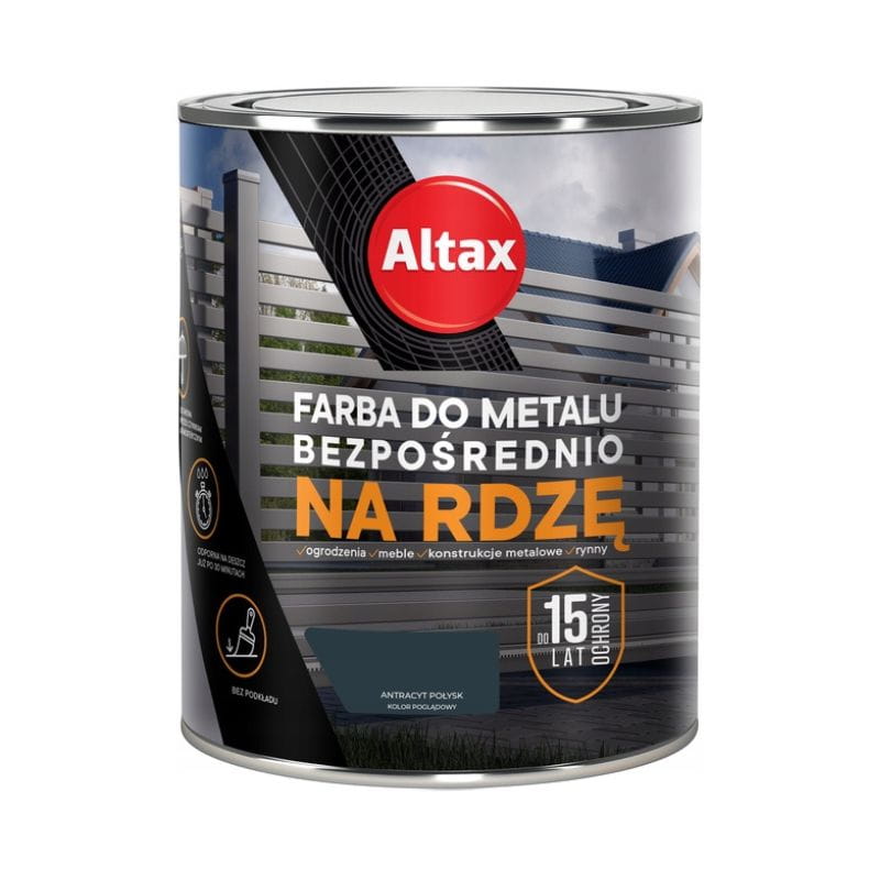 ALTAX Farba do metalu na rdzę 0,75L antracyt połysk