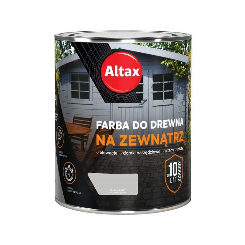 ALTAX Farba do drewna na zewnątrz 0,75L szary półmat