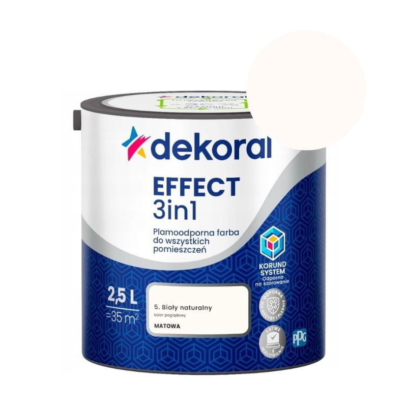 DEKORAL Farba EFFECT 3in1 biały naturalny 2,5L
