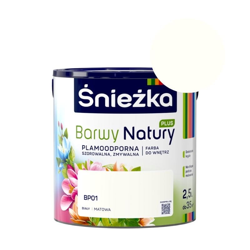Farba ŚNIEŻKA Barwy Natury Plus 2,5L BP01 Biały