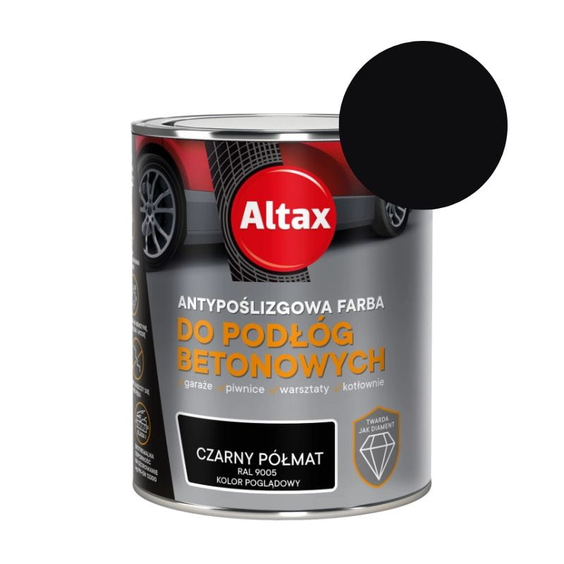 ALTAX Antypoślizgowa farba do podłóg betonowych czarny półmat 0,75L