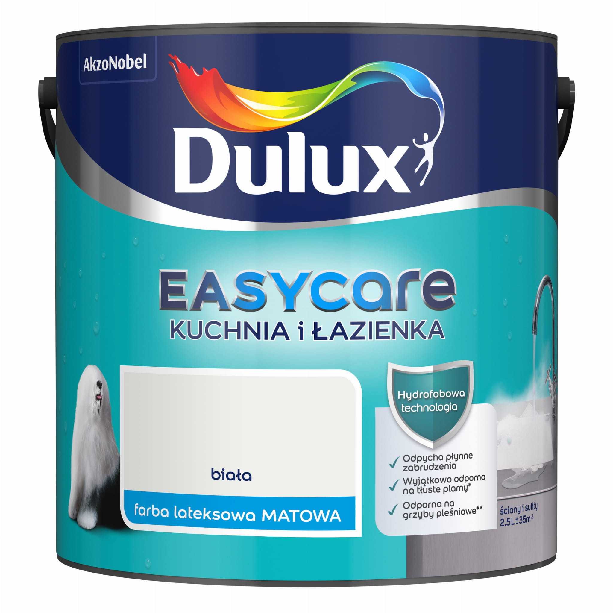 Farba Dulux Easycare Kuchnia & Łazienka Biała 2,5L
