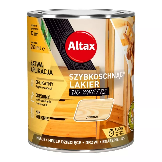 Altax Szybkoschnący Lakier Do Wnętrz Półmat 0,75L