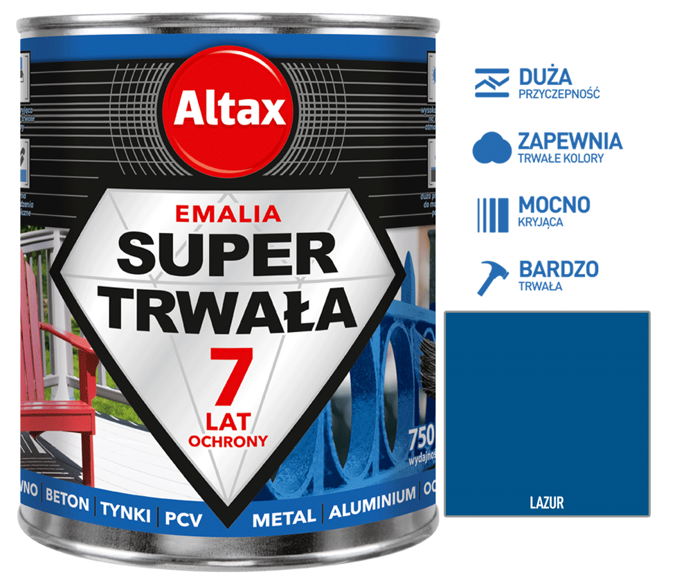 Altax Super Trwała Emalia 750ml Lazur